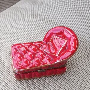 Vintage Red Decorative Trinket Box